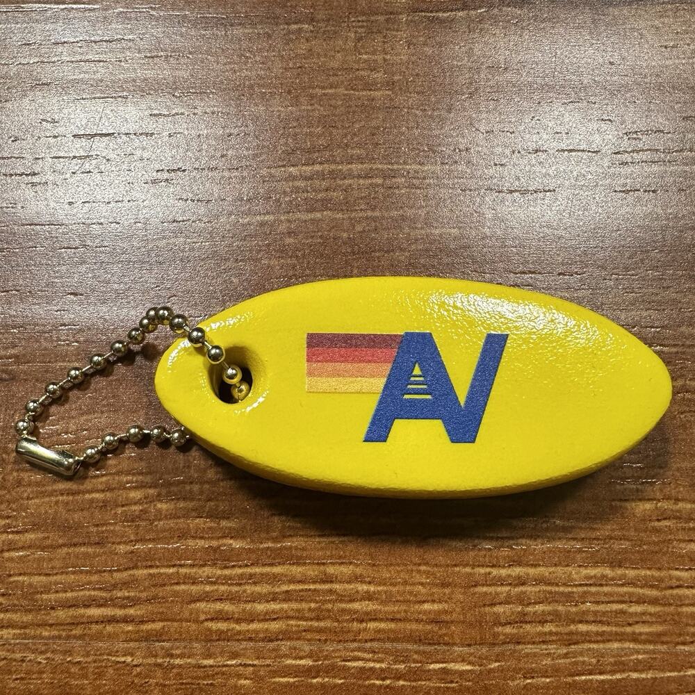 Aviator Nation Surfborad Key Chain Yellow Foam Logo Rare Limited Edition Retro